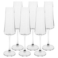 Jogo 6 Taças 210ml 26,5cm Altura Para Champanhe Xtra Em Cristal Ecológico